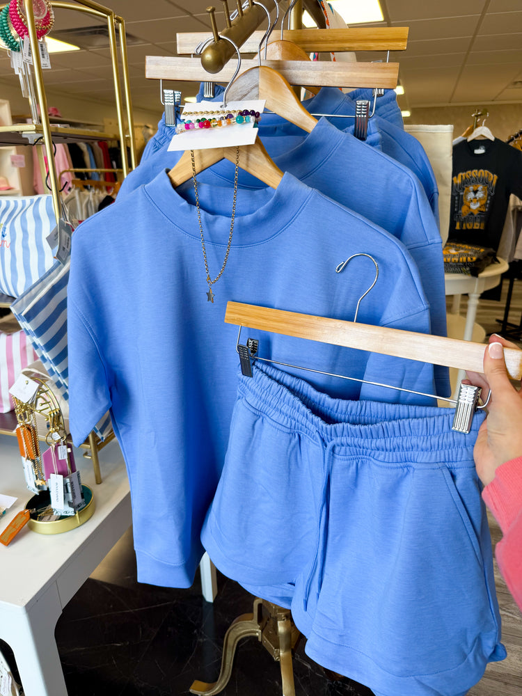 Carolina Blue Modal Short Set | Trendy Summer Casual Set