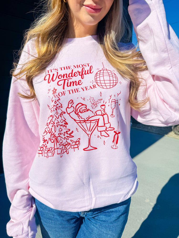 Santa Martini Wonderful Time of Year Sweatshirt