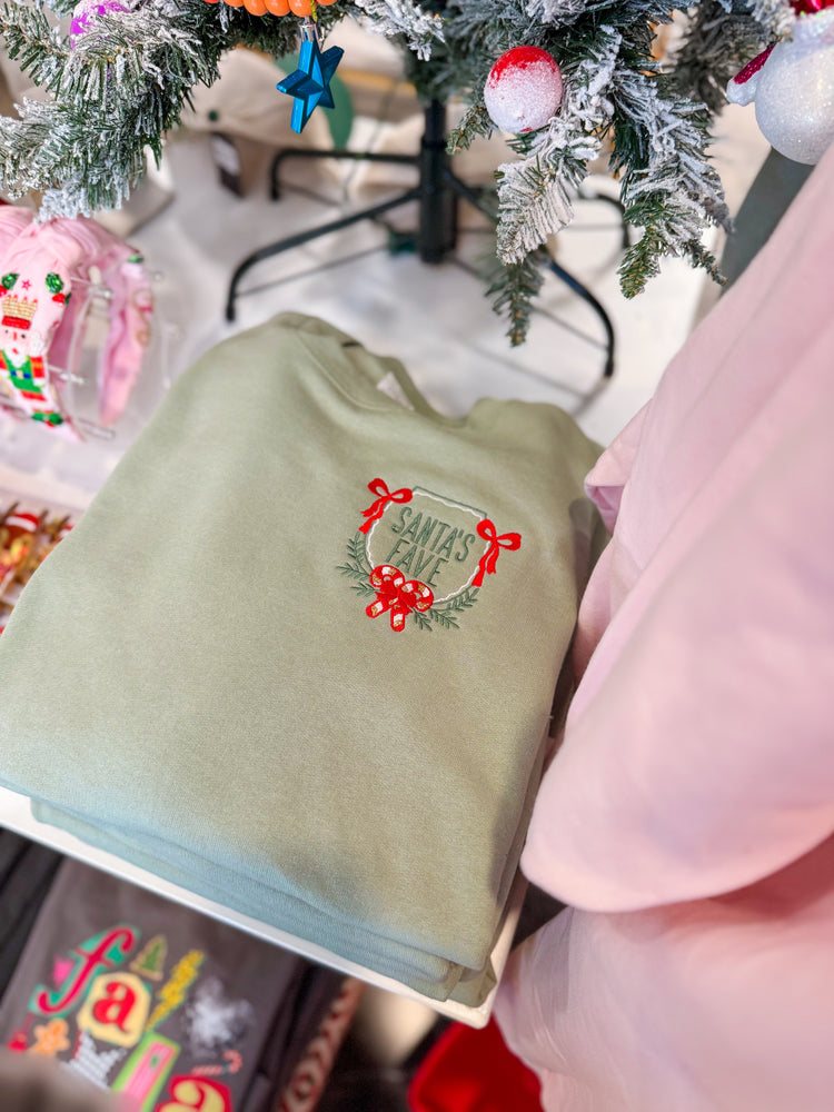 Santa's Fave Embroidered Sweatshirt | Santa's Favorite Sweatshirt