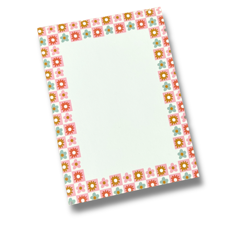 4x5.5in Notepad - Checkered Florals