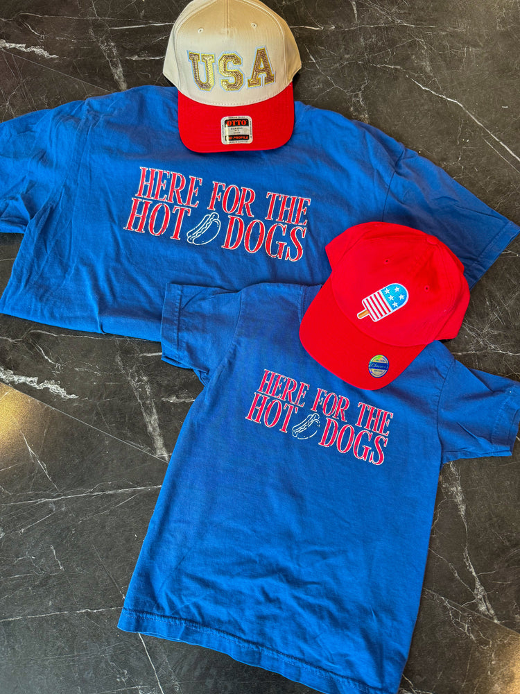 Here for the Hot Dogs Tee | Kids & Adult