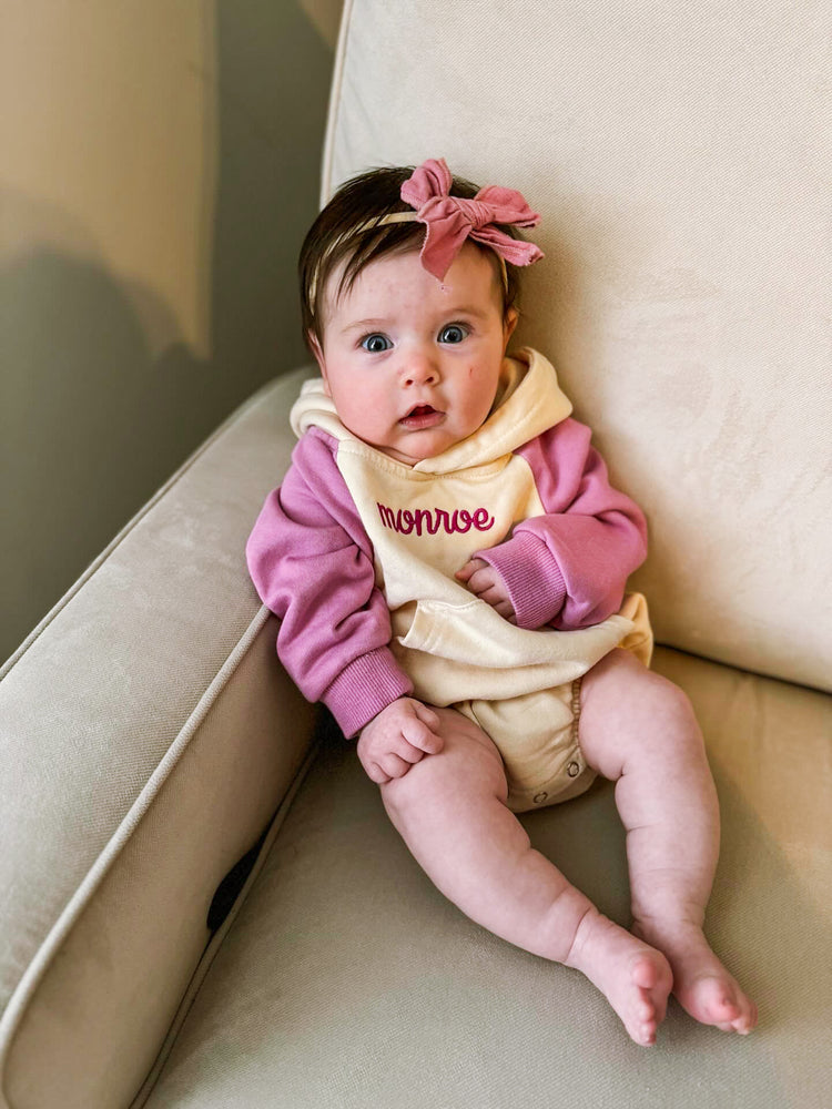 Orchid & Oat Baby Hoodie Romper | Infant Hoodie Sweatshirt Romper
