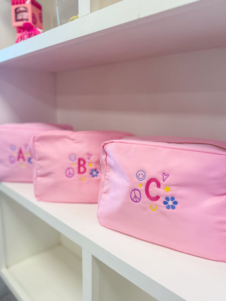 Embroidered Initial Icon XL Pouch | Emby Exclusive