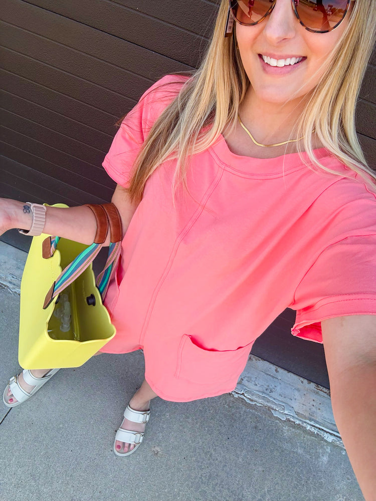 Peach Summer Tee Romper | Reversible Romper