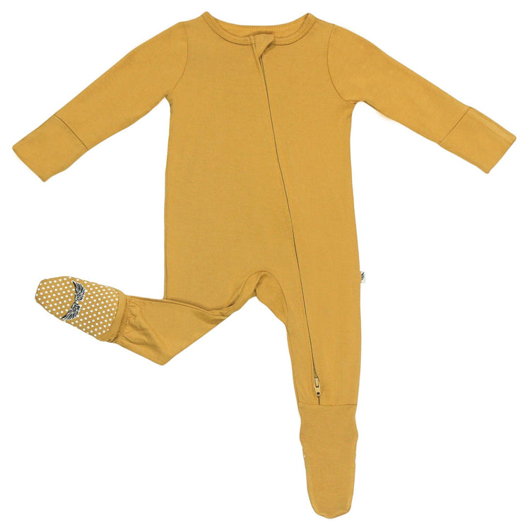 Gold Zipper Footie
