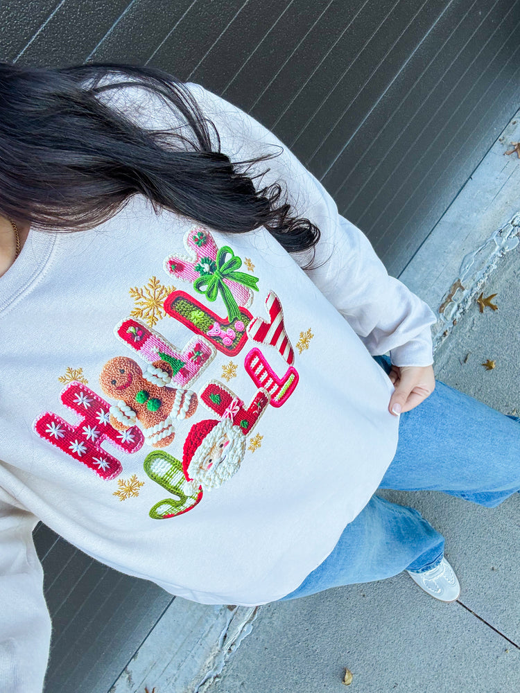 Holly Joly Faux Crochet Sweatshirt | Toddler & Adult