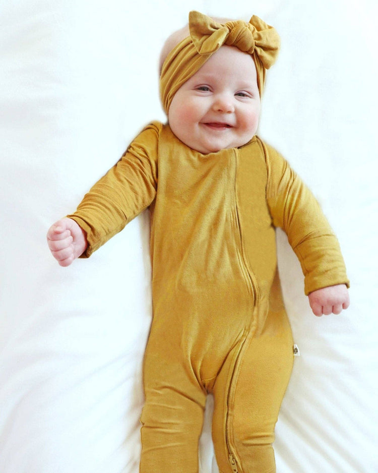 Gold Zipper Footie