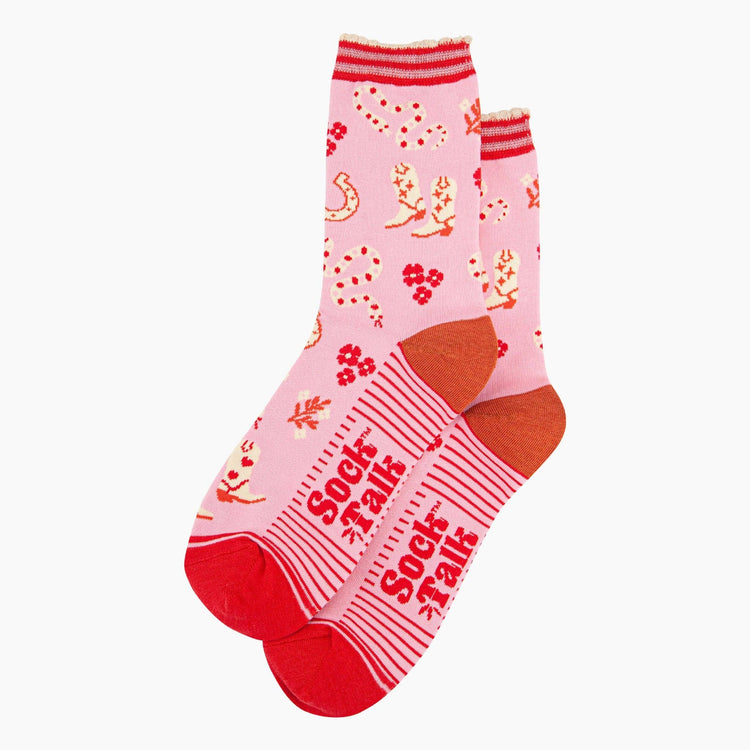 Women's Bamboo Socks - Pink Cowgirl