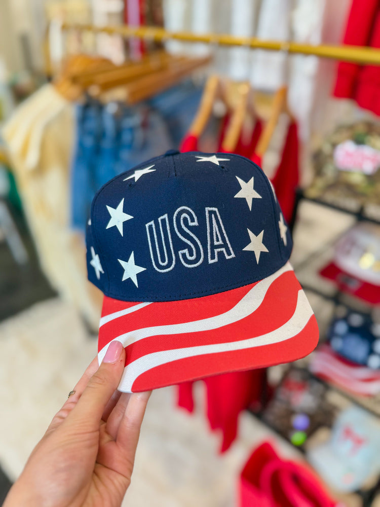 USA Embroidered Flag Trucker Hat
