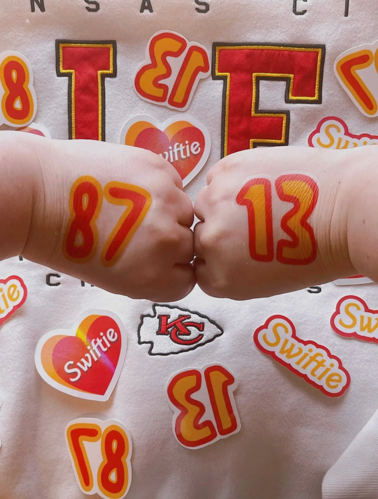 13 & 87 Temporary Tattoo + Sticker