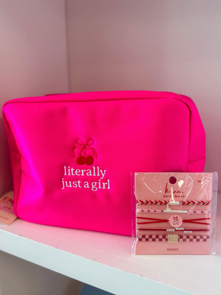 Literally Just a Girl Embroidered XL Pouch