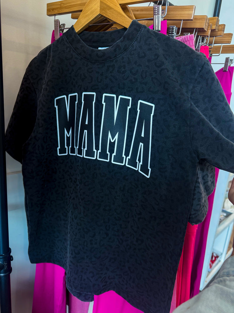 Mama Black Leopard Oversized Tee | Emby Exclusive ★