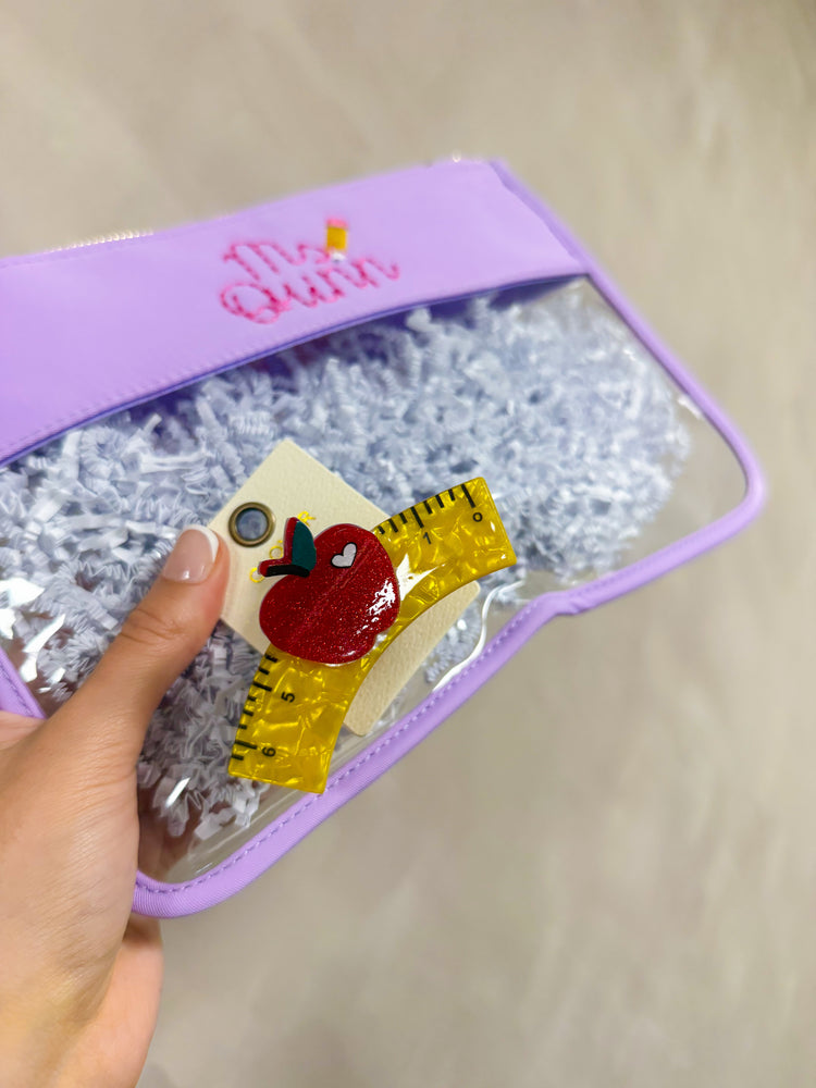 #1 Teacher Ruler Claw Clip