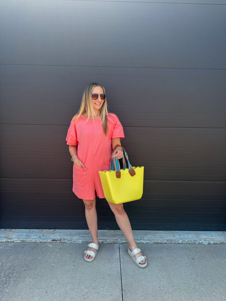 Peach Summer Tee Romper | Reversible Romper