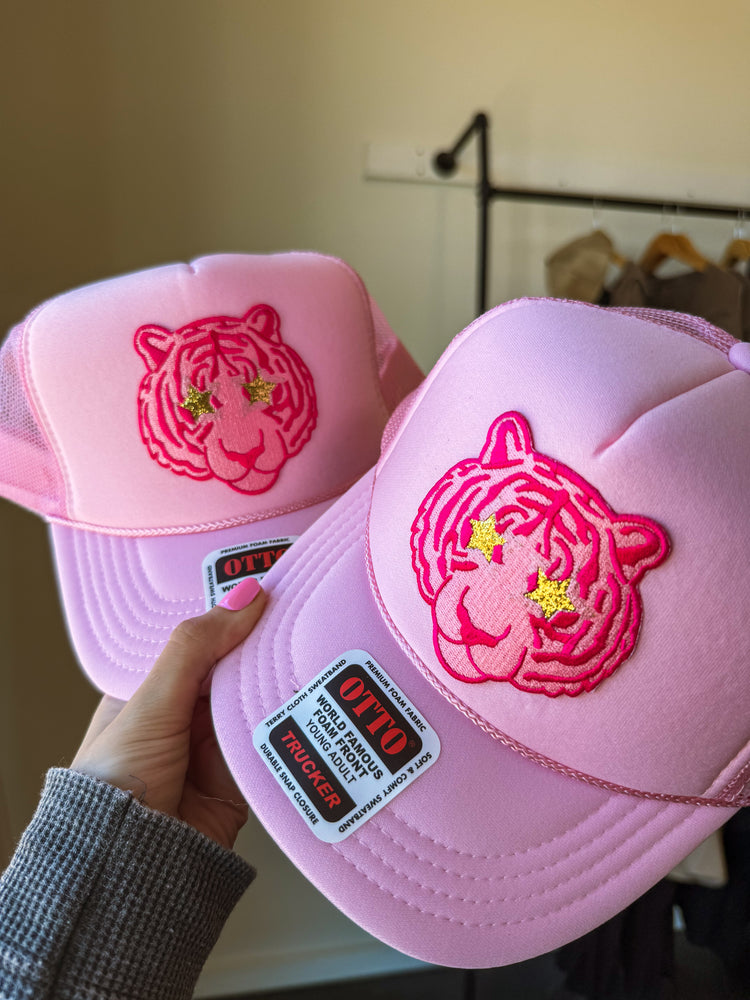 Pink Tiger Patch Trucker Hat | Youth + Adult