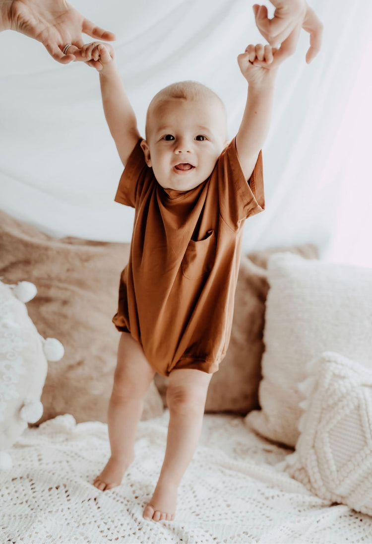 Camel Pocket T-Shirt Baby Romper | Custom Baby Romper