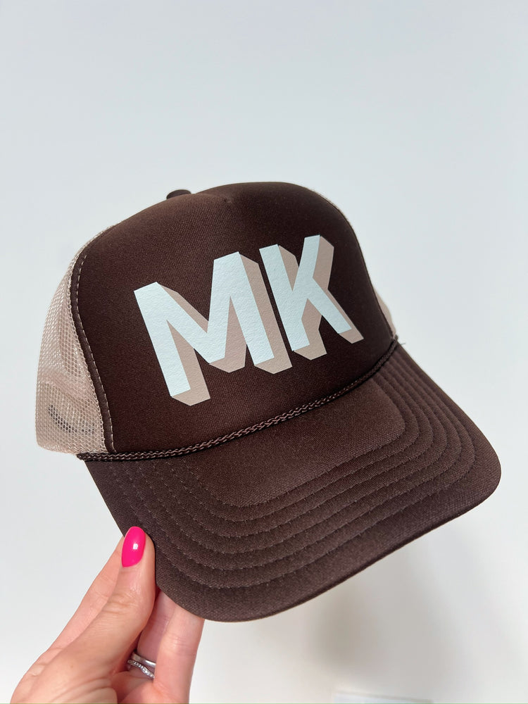 Custom Shadow Initial Trucker Hat | Youth + Adult
