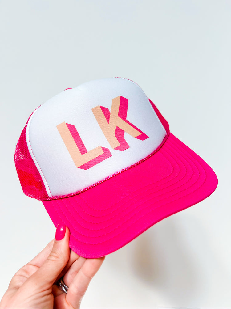 Custom Shadow Initial Trucker Hat | Youth + Adult