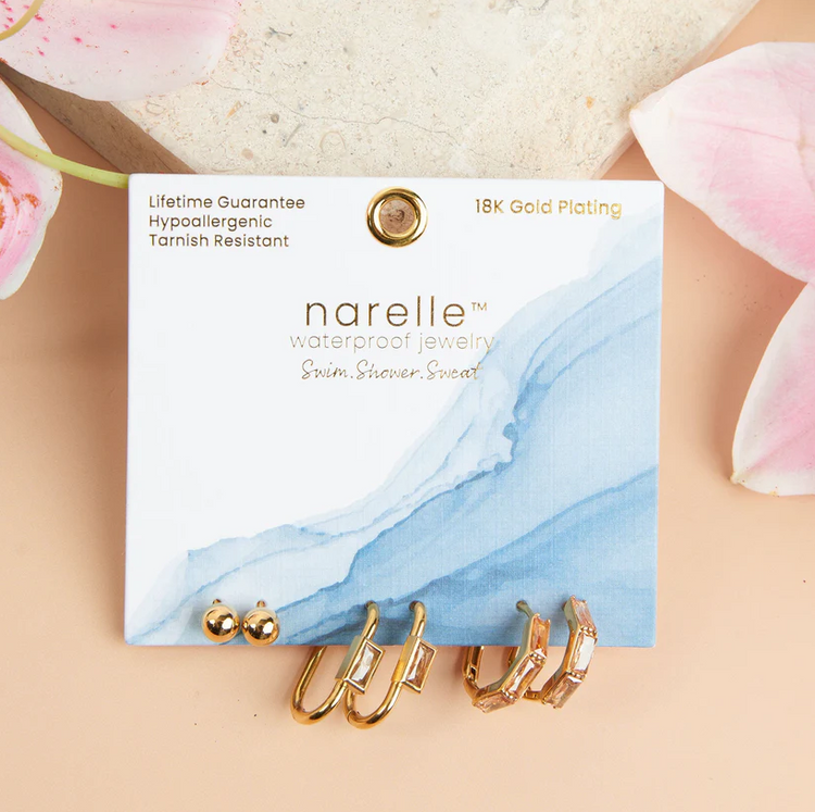 Rectangle Hoop Earring Set | Waterproof