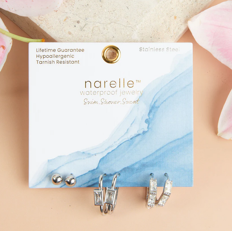 Rectangle Hoop Earring Set | Waterproof