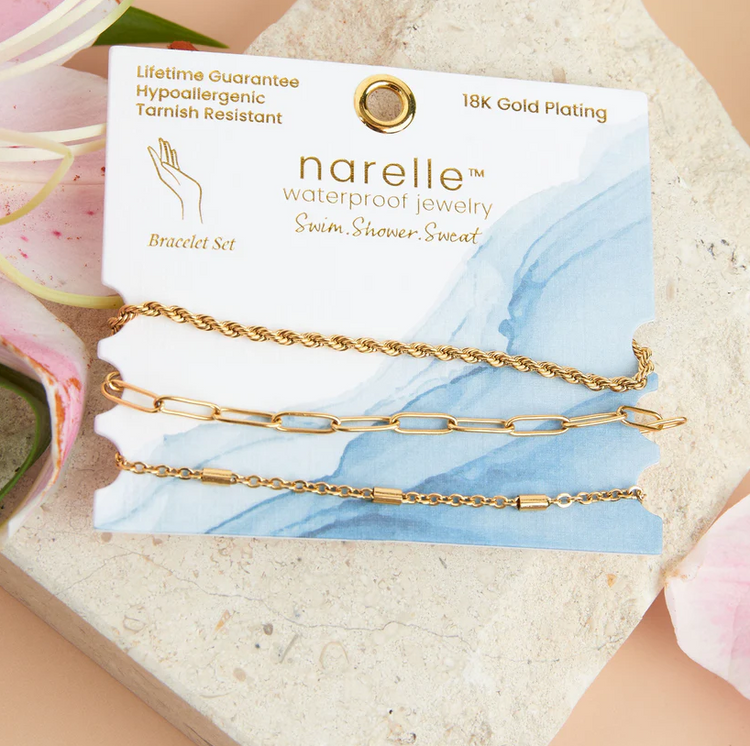 Twisted Dainty Chain Bracelet Set | Waterproof