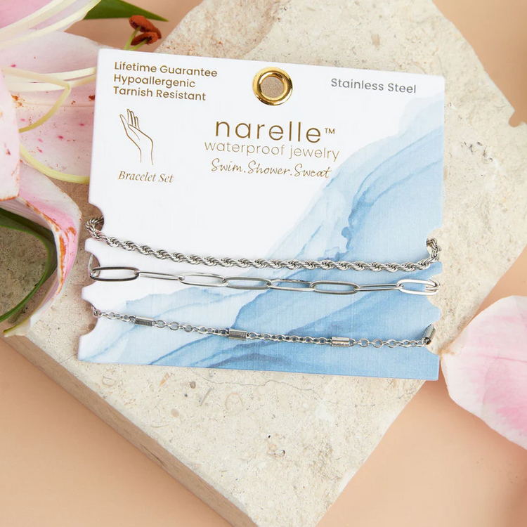 Twisted Dainty Chain Bracelet Set | Waterproof