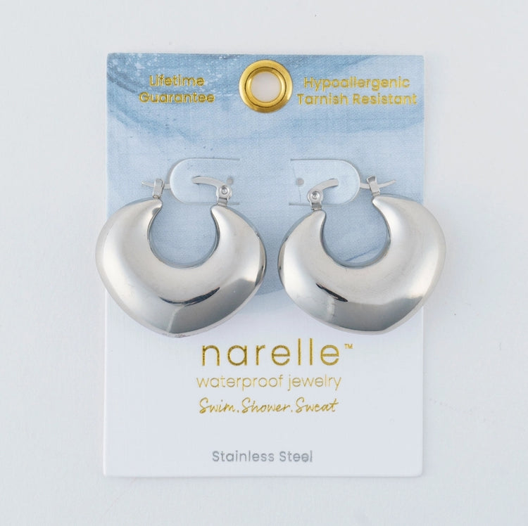 Waterproof Geometric Pin Hoop Earrings