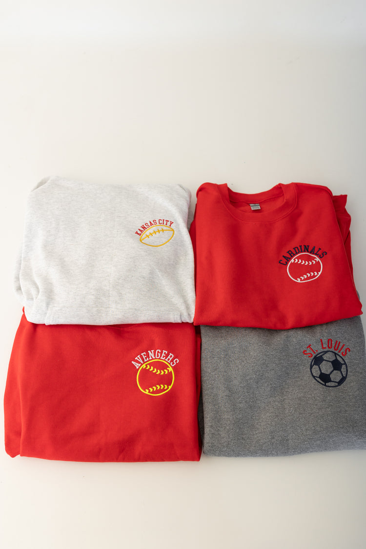 Sports Icon Embroidered Sweatshirt | Design Your Own Team Sweatshirt