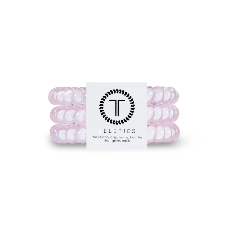 Teleties Spiral Hair Ties: Rose Water Pink