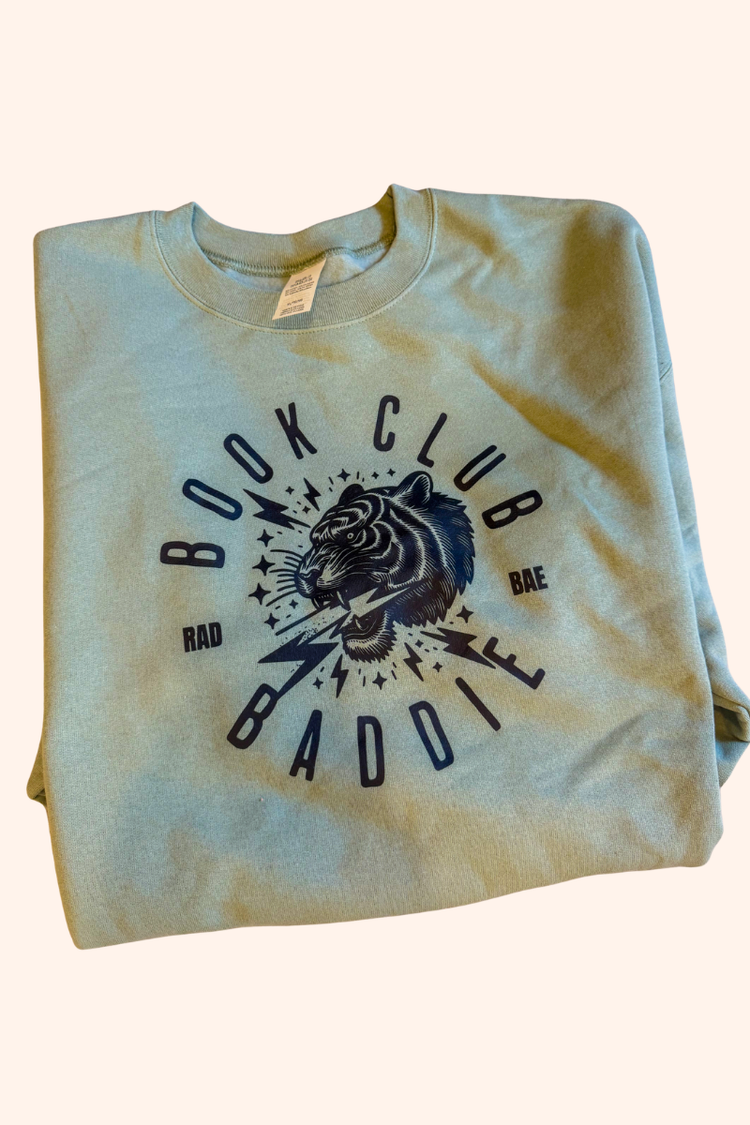 One of a Kind | Book Club Baddie Sage Crewneck (XL)