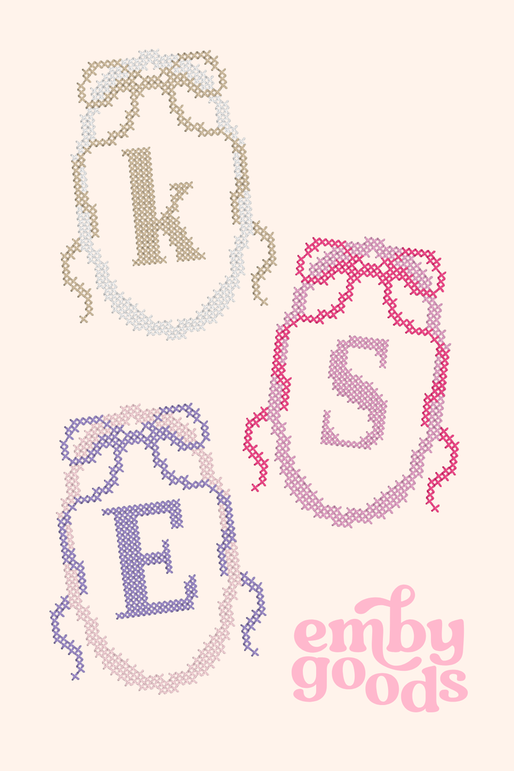 Cross Stitch Bow Initial Sweatshirt | Design Your Own!