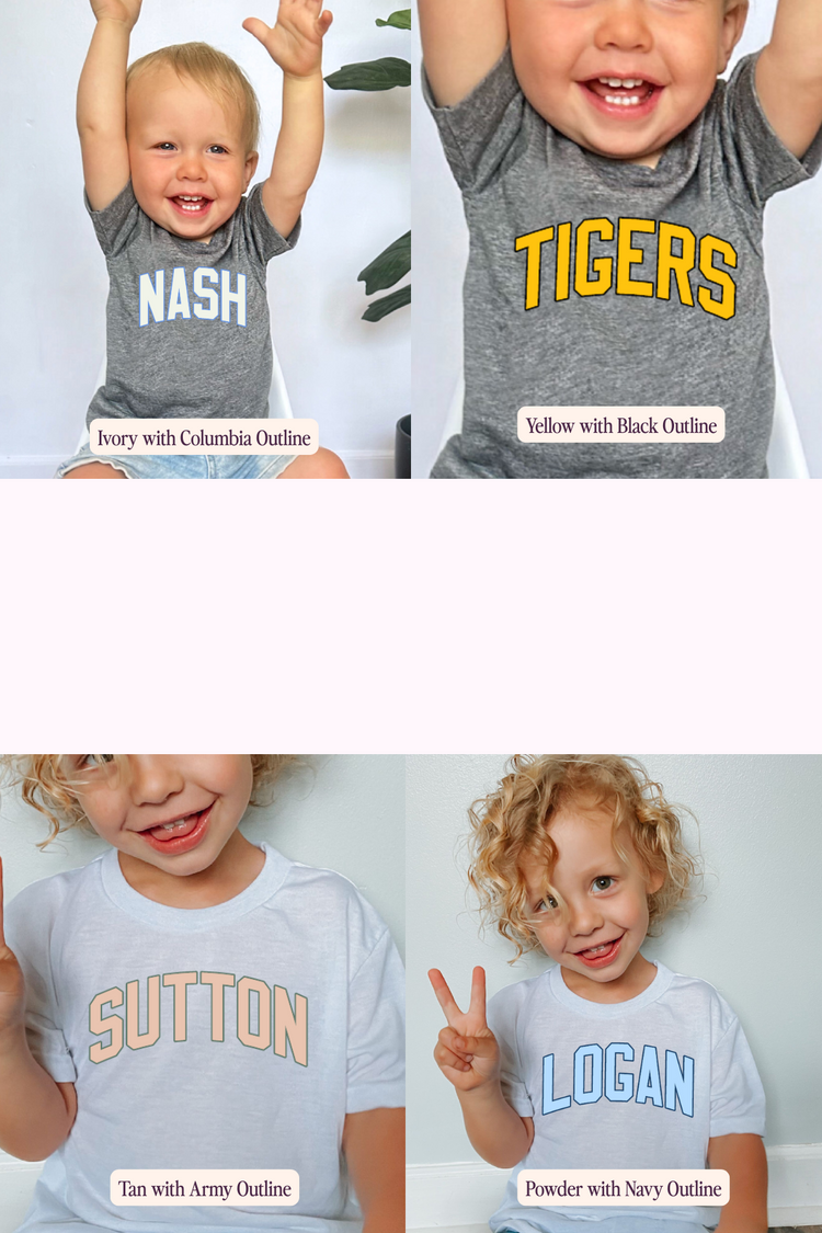 Custom Kids Name Tee | Infant to Youth + Multiple Colors!