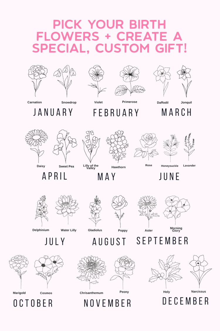 Custom Embroidered Birth Flower Sweatshirt | Design Your Own!