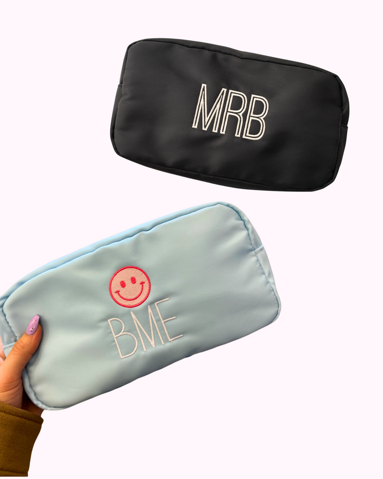 Custom Embroidered Large Nylon Pouch | Multiple Colors