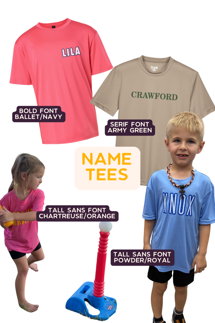 Custom Text Kids Performance Tee | Youth
