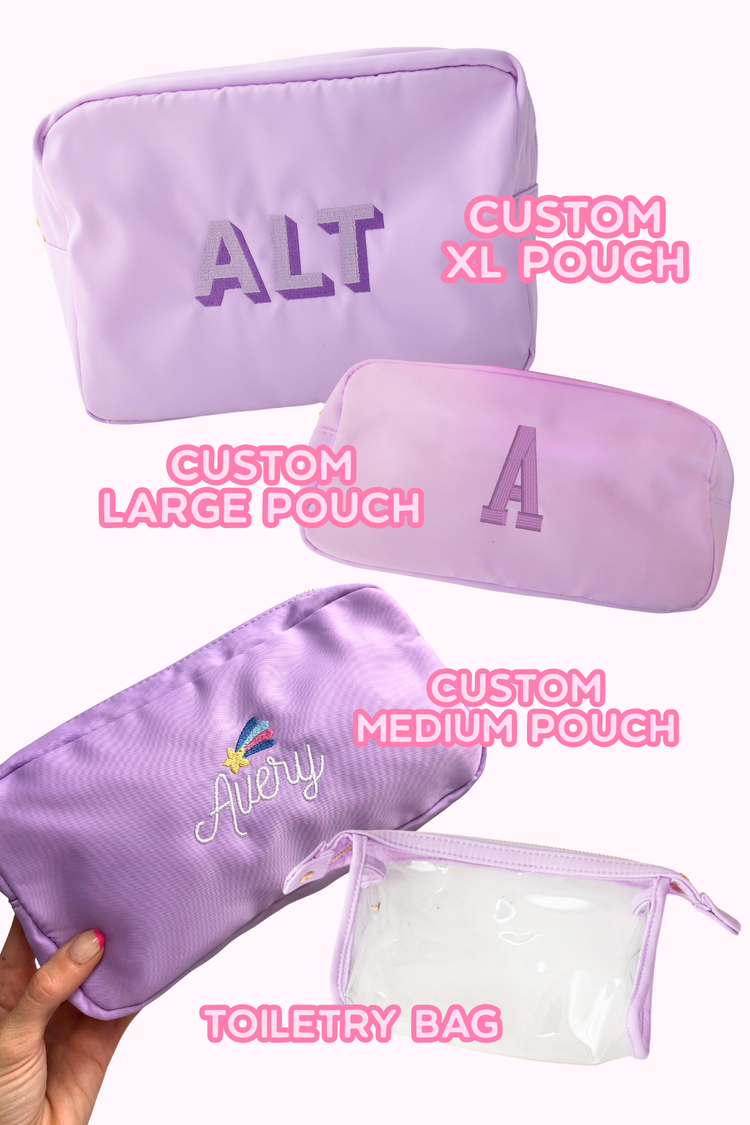 Embroidered Nylon Pouch Set | Nylon Pouch Bundle