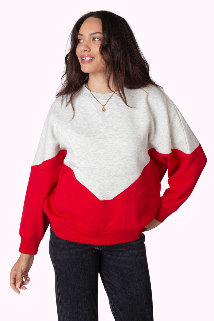 Red / Grey V Trendy Sweatshirt