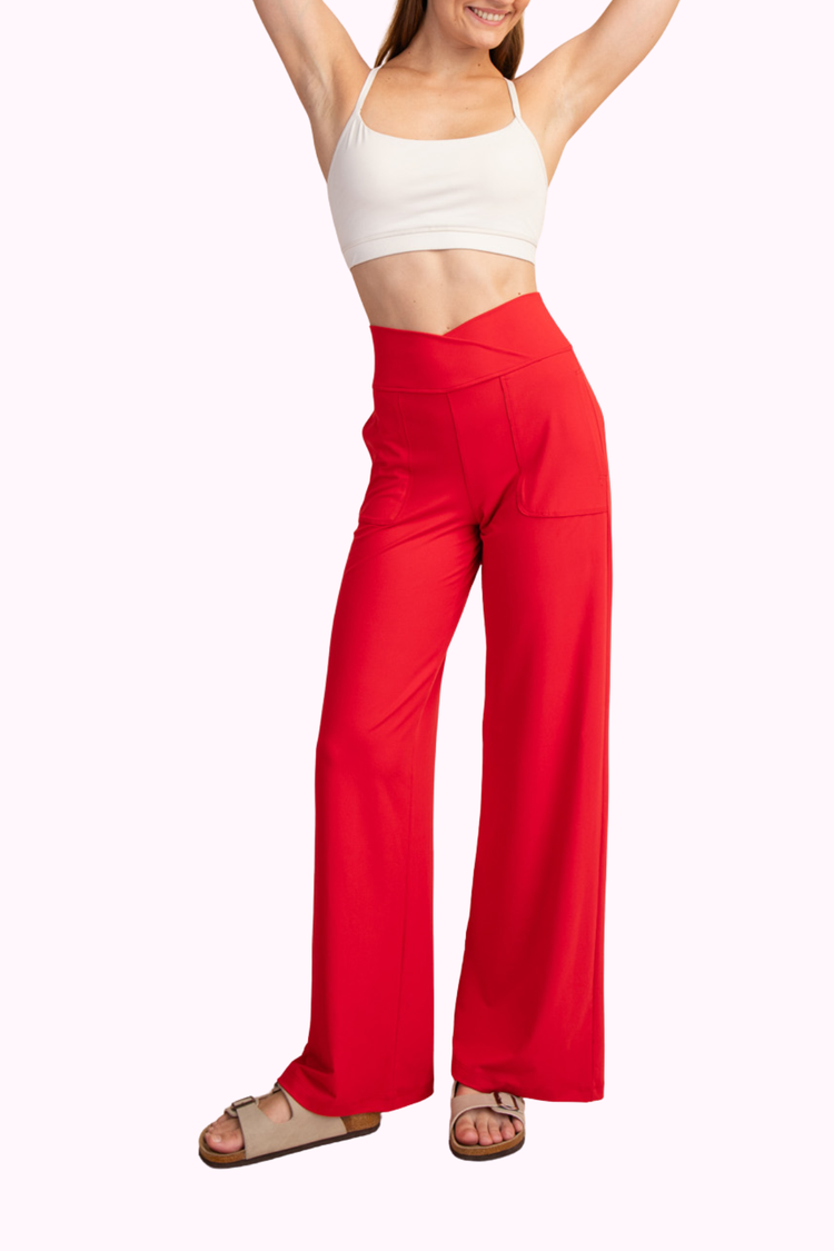 Red Butter Soft V-Waist Straight Leg Yoga Pants
