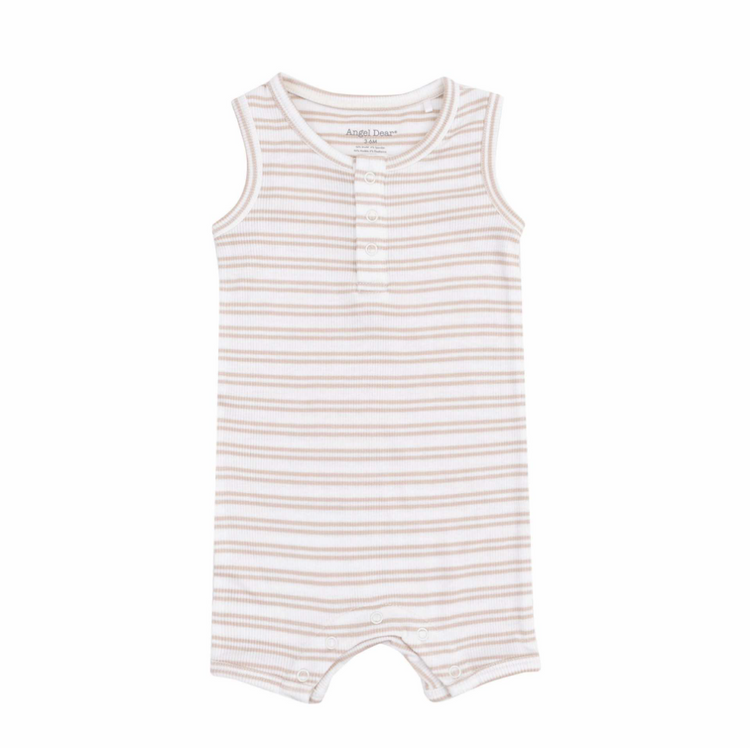 Tan Stripe Shortie Romper