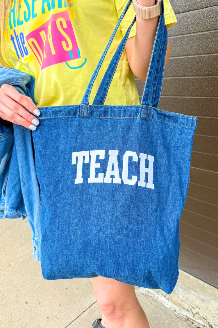 Build a Gift: Teacher Denim Tote Bag