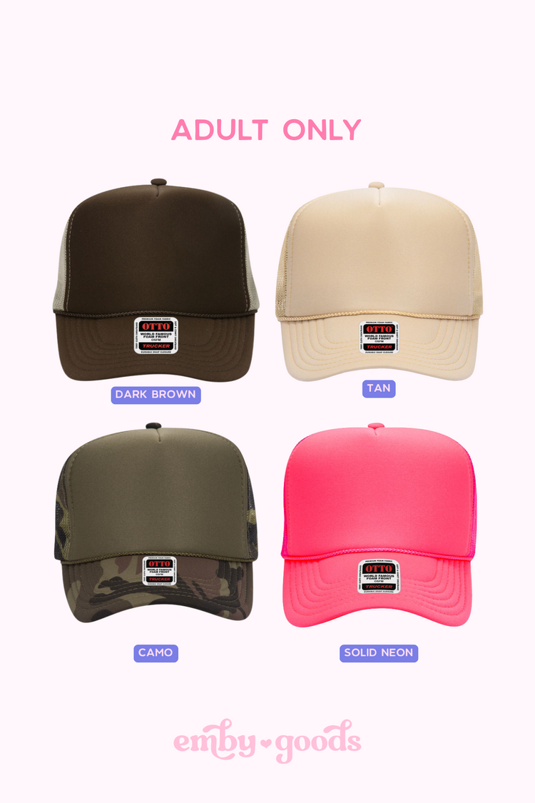 Custom Shadow Initial Trucker Hat | Youth + Adult