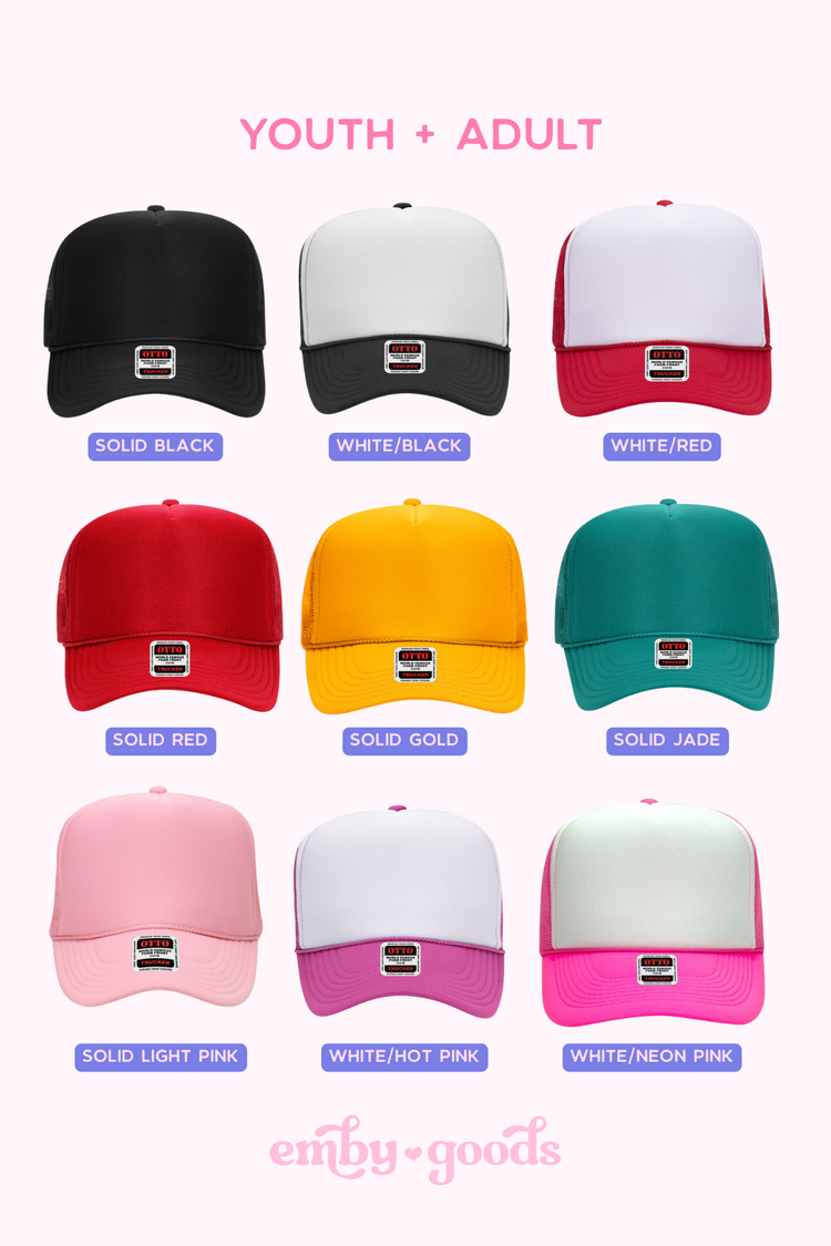 Custom Shadow Initial Trucker Hat | Youth + Adult