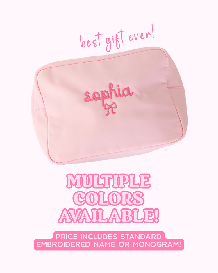 Custom Embroidered XL Nylon Pouch | Multiple Colors