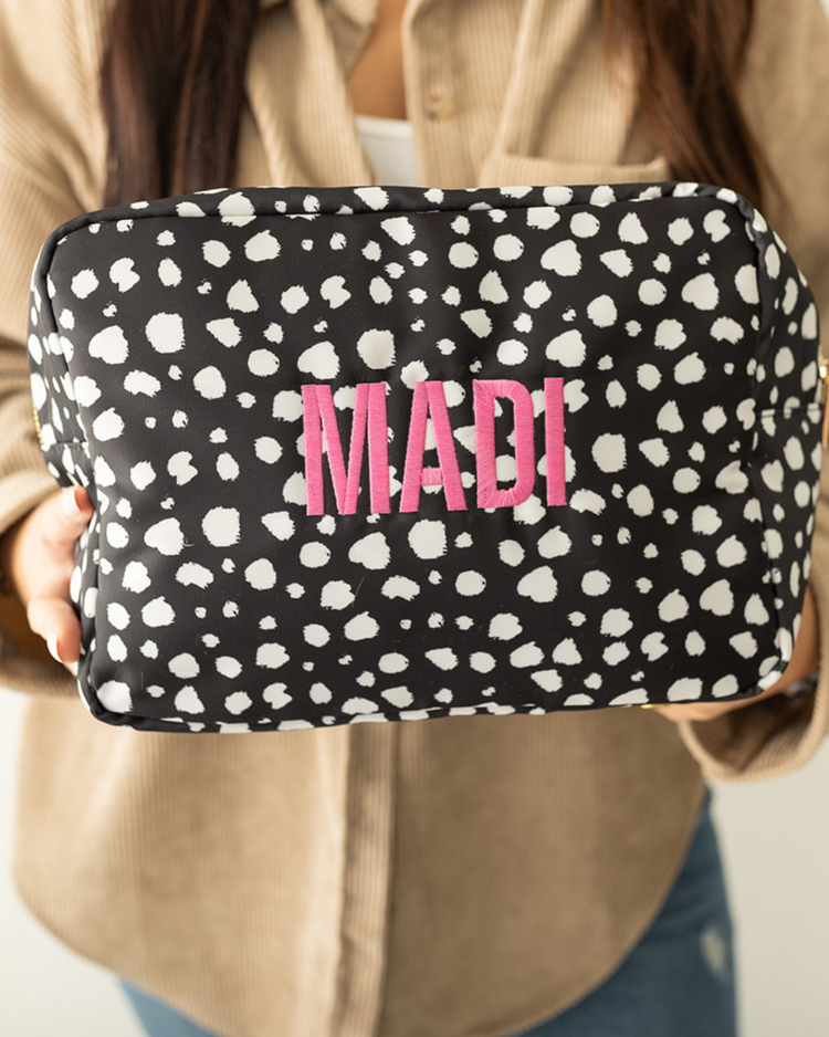 Custom Embroidered XL Nylon Pouch | Multiple Colors