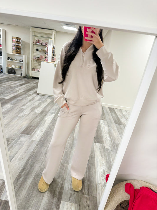 Light Mocha Modal Scuba Straight Pants