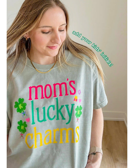 Mom's Lucky Charms Custom Tee  | Add initials to customize!