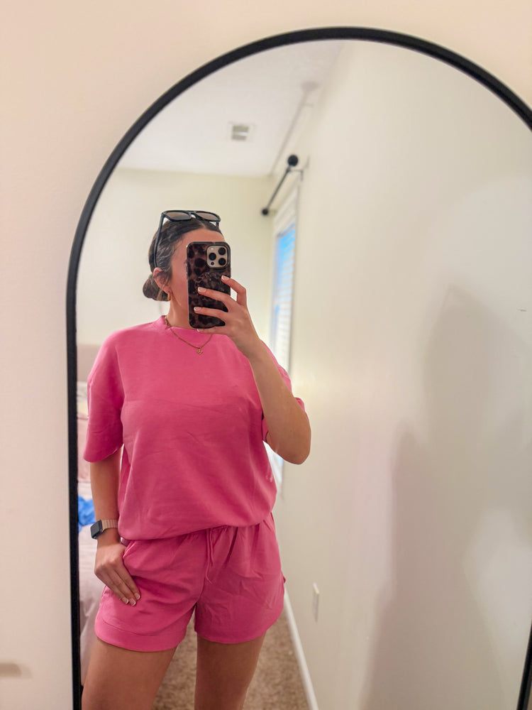 Pink Modal Short Set | Trendy Summer Casual Set