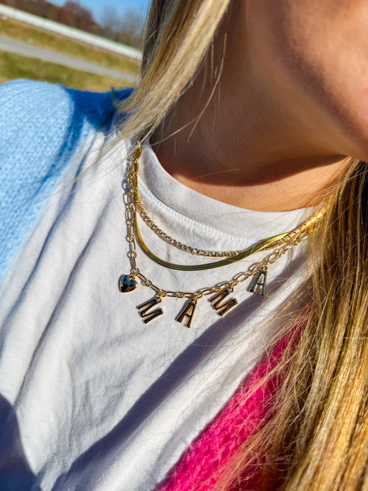Mama Charm Triple Layer Necklace