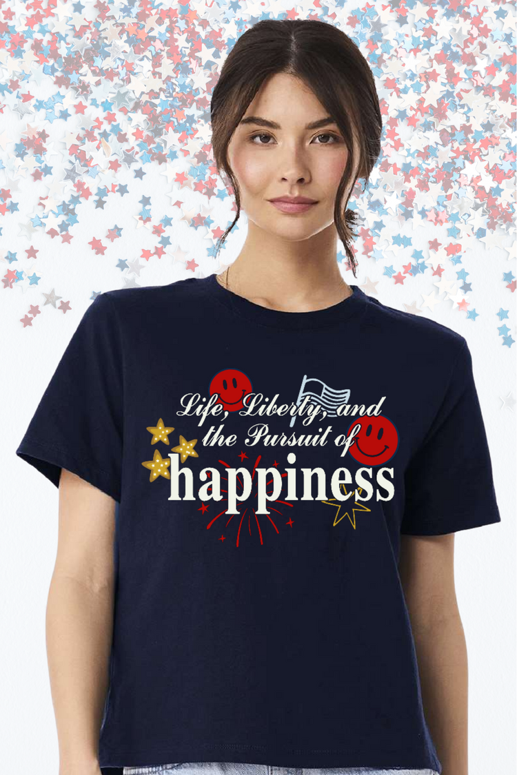 PREORDER | Life, Liberty, and the Pursuit of Happiness Patriotic Graphic Tee