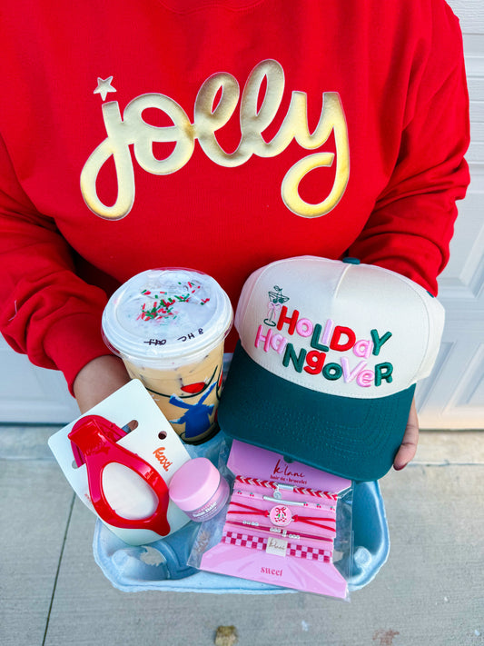 Holiday Hangover Hunter Green/Natural Trucker Hat | Christmas